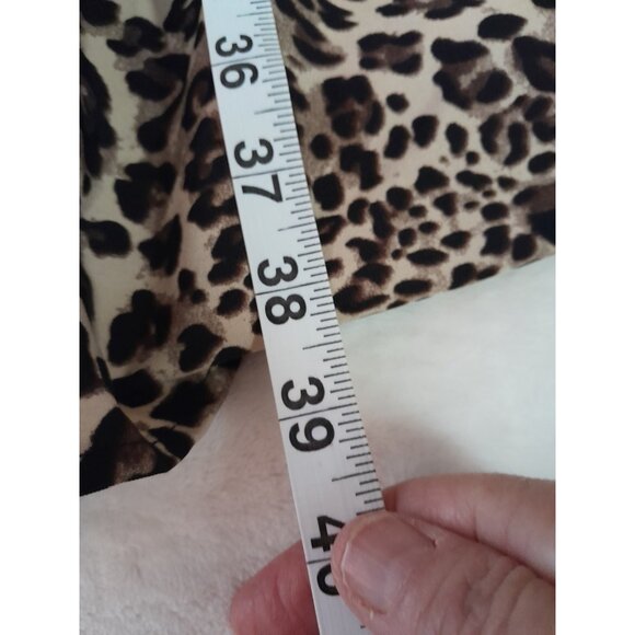 Womens Leopard Print Going Out Layered Ruffle Dress Party Event Pullover 2XL - Picture 7 of 8